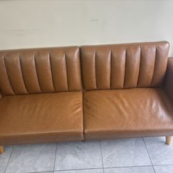 Brittany 81.5” Vegan Leather Convertible Sofa