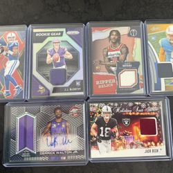 sports trading cards featuring player-worn memorabilia