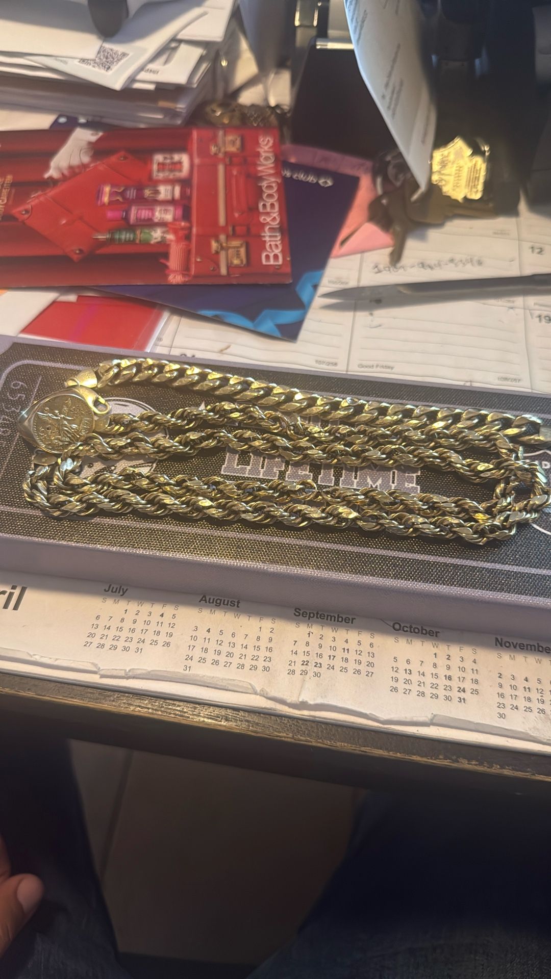 Necklace Is 10 Carats Bracelet 14 Ring 14 Carrots