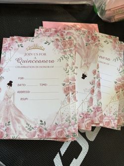 Invitation Invitaciones Quince Quinceañera Rosa Blue