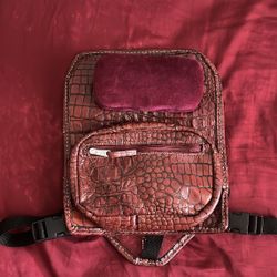 🔥🐊🔥 BURGUNDY CROCODILE LEATHER CHEST BAG - EXTREMELY RARE (1 of 5)  $250 OBO 