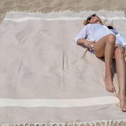 88x82 Inches 224x208cm XXXL Turkish Cotton Multipurpose Blanket, Throw Blanket Bedspread, Beach Picnic Blanket