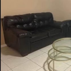 Ashley Furniture Chocolate Leather Love Seat