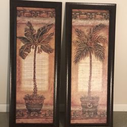 2 Pictures Of Palm Trees 
