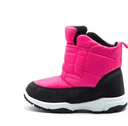 Toddler Girls Warm Insulated Waterproof Winter Rain Snow Boots, Fuchsia,
