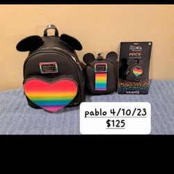 Disney PRIDE JUNE  LOUNGEFLY mini Backpack Set