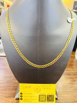 14Kt- Solid Flat Cuban Chain 6MM 26”