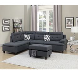 Gorgeous 3 Piece Sectional and Ottoman with Storage