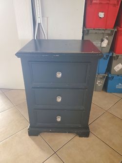 Navy Blue 3-Drawer Nightstand