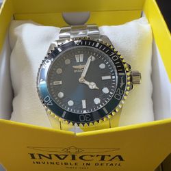 Invicta Pro Diver 43mm Black/Silver/Blue Men's Watch BRAND NEW IN BOX 