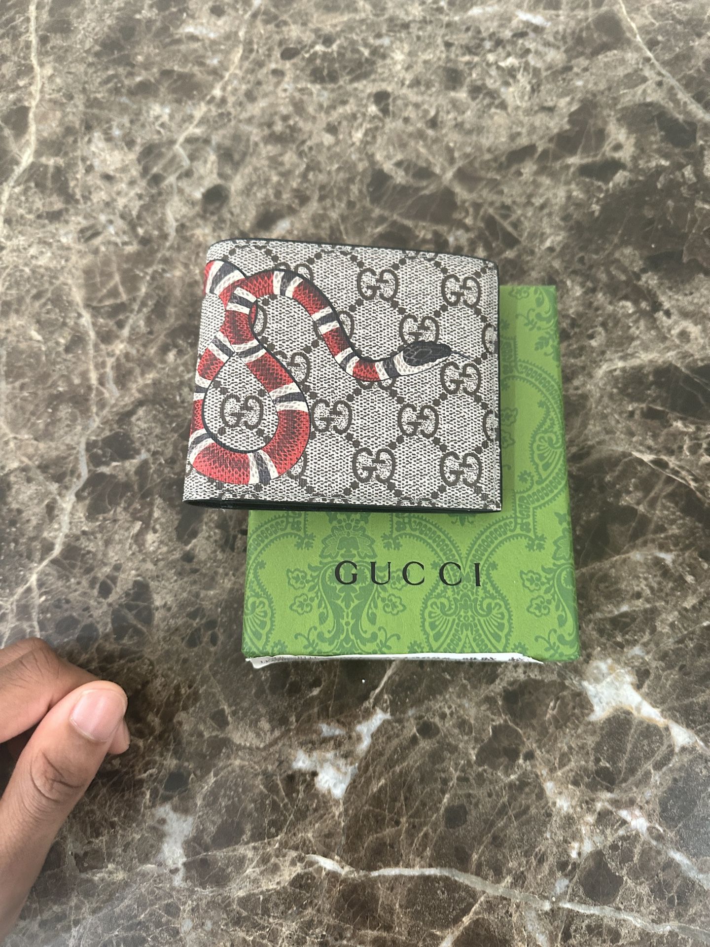 Snake khaki gucci wallet 