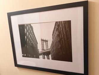 Custom-Framed Manhattan Bridge Photograph – DUMBO NYC – 26” × 19.8”
