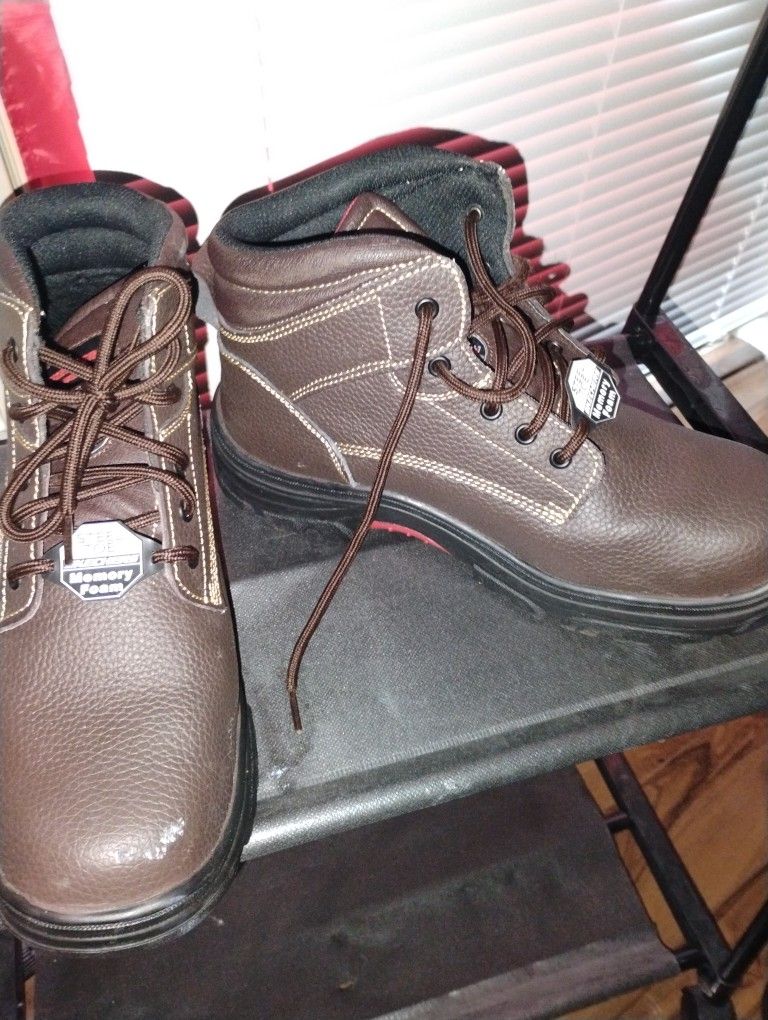 Size 12 Sketchers Mens Burgin-tarlac -toe Work Boots