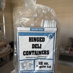 32 oz Clear Hinged Deli Containers 