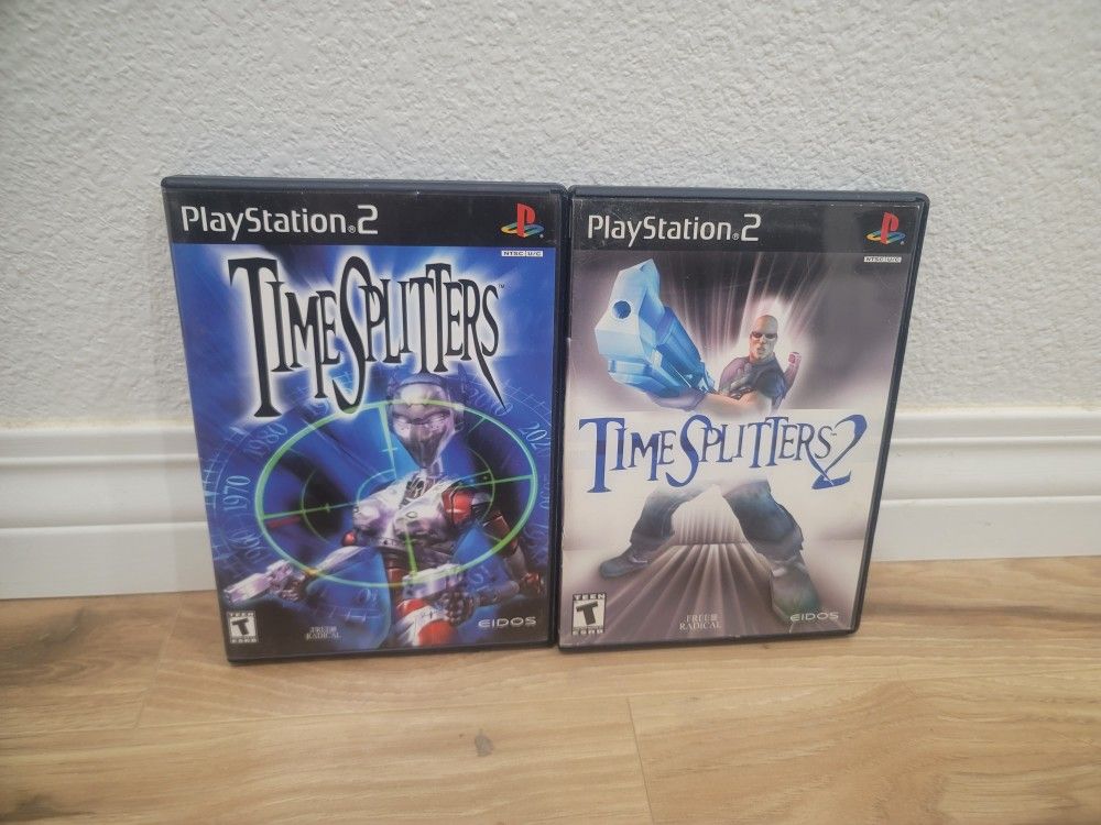 PS2 TIME SPLITTERS 1 AND 2 WITH CASES AND 1 MANUAL