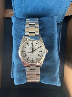 Rolex Air King 34mm White Roman Numeral Stainless Steel 14000