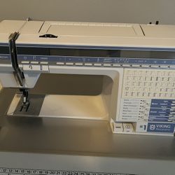 Husqvarna Viking “#1+” Sewing Machine + Custom Sewing Cabinet – Excellent Set!