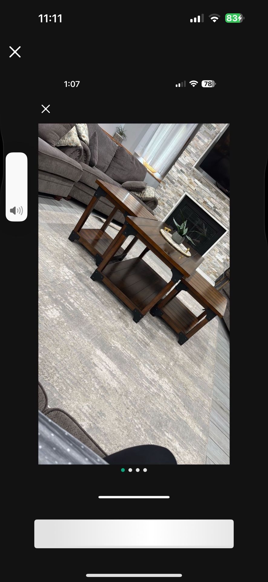 3 peice Coffee table with carpet