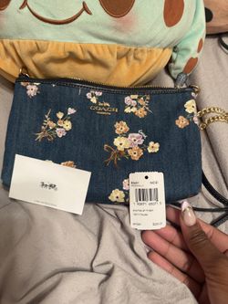 Coach Parker 18 Blue Denim Floral Crossbody Bag