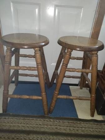 (2) Solid wood stools!