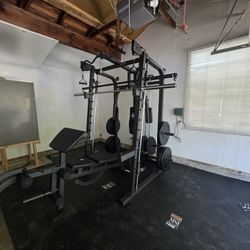 New Home Gym Smith Machine Sm2001 | Multi-Use Adj Bench | 230lb Weight set | Advance Barbell | FREE DELIVERY🔥