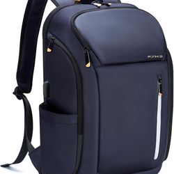 Business Backpack for Men, 17 Inch Tech Waterproof Smart Laptop Backpacks with USB Charging Port, Flight Approved Anti-Theft Large Work Computer Bag D