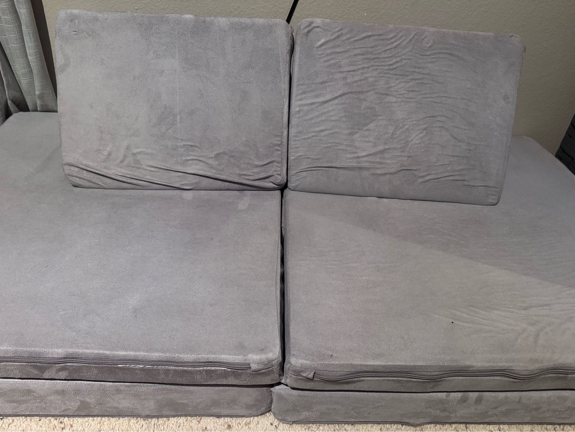 Gray Convertible Couch And Play Set