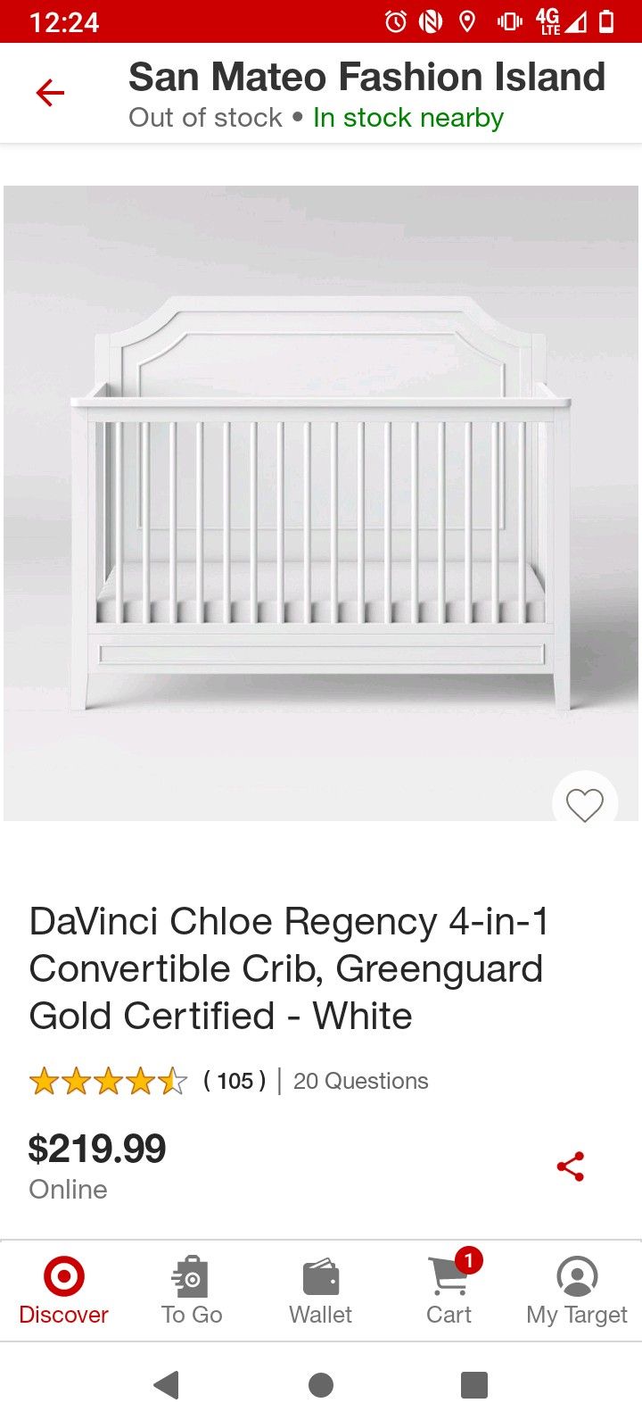 DaVinci Chloe Regency 4 In 1 Convertible Crib