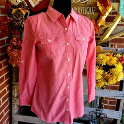 A.N.A A New Approach Red Long Sleeve Shirt