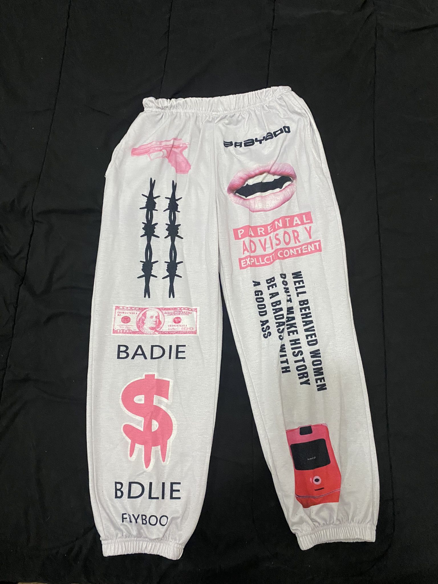 Pink White And Black Joggers