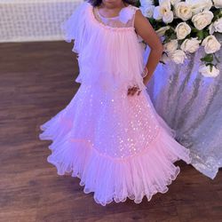 4-5t Pink Sequins Gown Dress Girl 