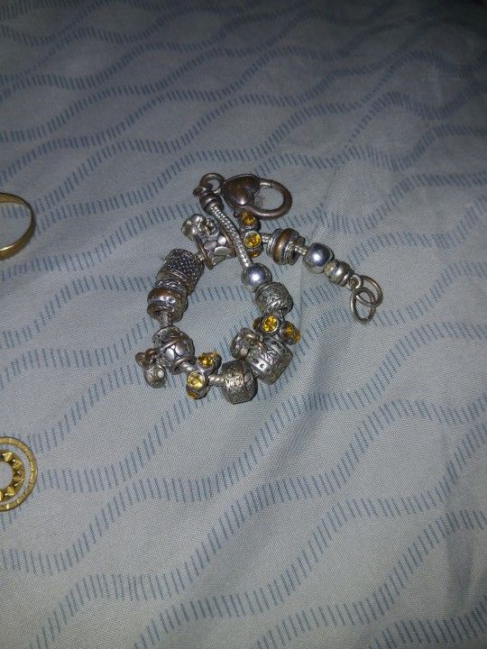 Antique Charm Bracelet All Vintage Charms Silver