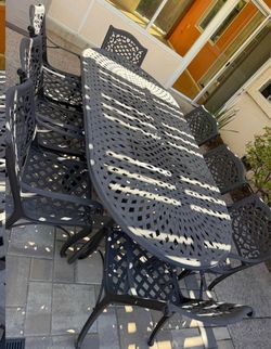 outdoor dining table with 6 chairs