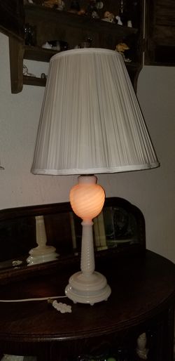Antique milk glass lamp