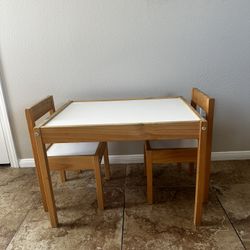 IKEA LATT Children’s Table And 2 Chairs. Solid Pine.