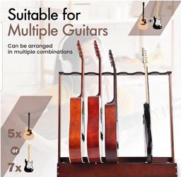 Verovita 7 Guitar Stand Hard Beech Wood Folding Rack