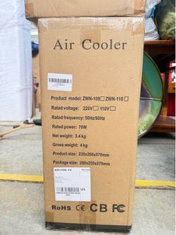 Portable Evaporative Air Cooler with Water Tank & Rolling Casters (New in Box)
