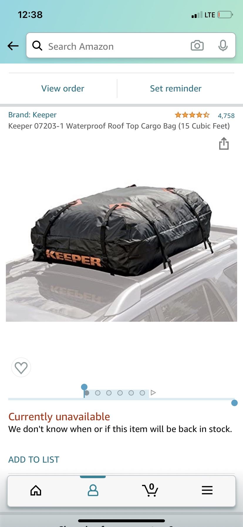 Keeper Waterproof Roof Bag