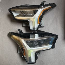 Pair Headlights Assembly 2022-2024 Toyota Tundra LED Black Right Left Side Halogen Signal Headlamps