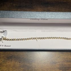 1/2 tcw DIAMOND Bracelet Sterling Silver Gold Plate 
