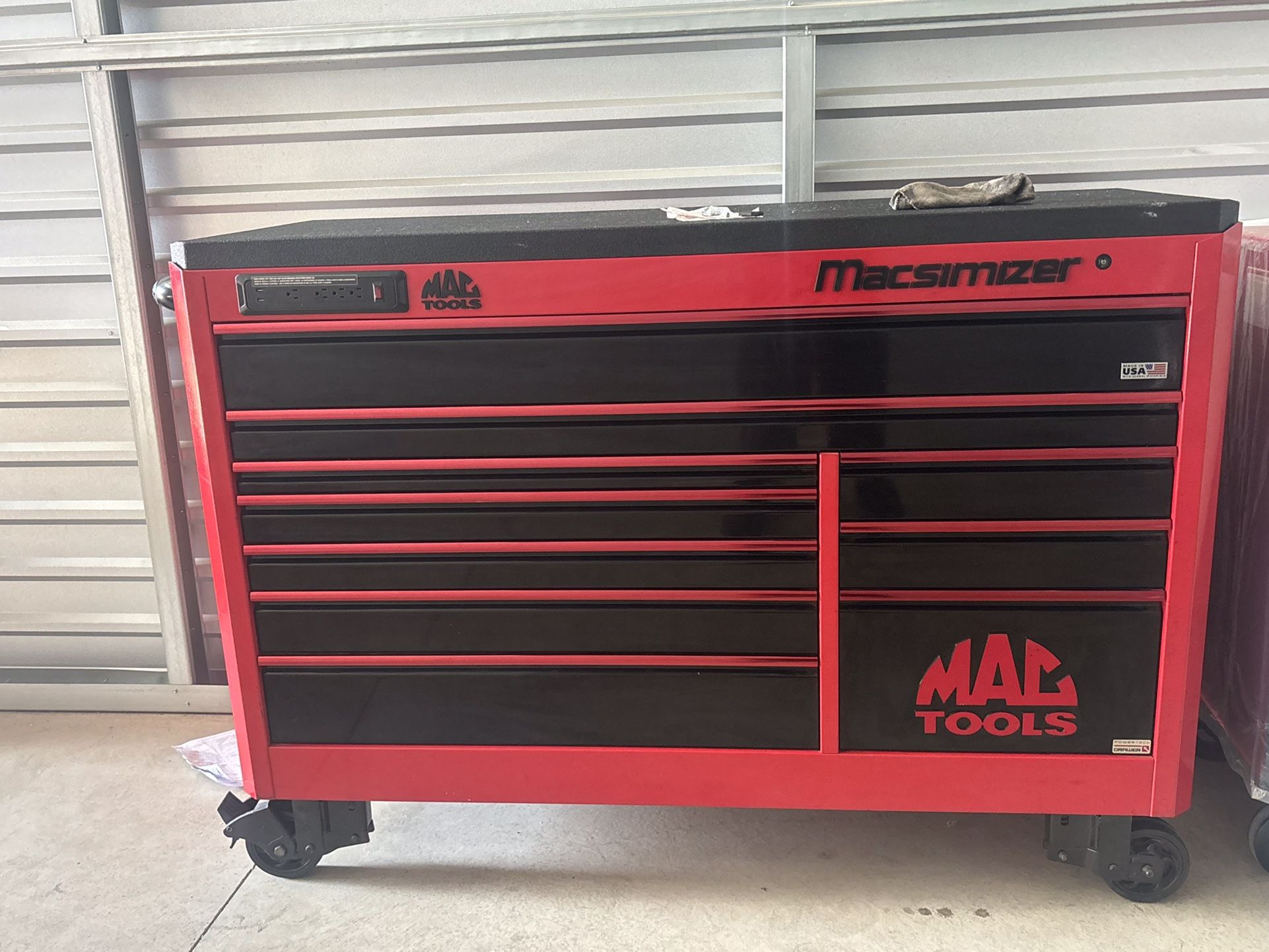 Mac tools Macsimizer Tool Box Model 6627 Double Bay 27" Deep Bay Work Station With Power Tech Drawer