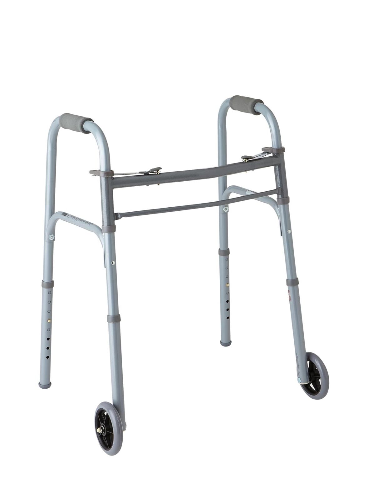 Medline Lightweight Junior/Lower Height Folding Walker with 5” Wheels