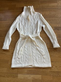 St. John’s Bay White Cream Color Cardigan Sweater Size  XL