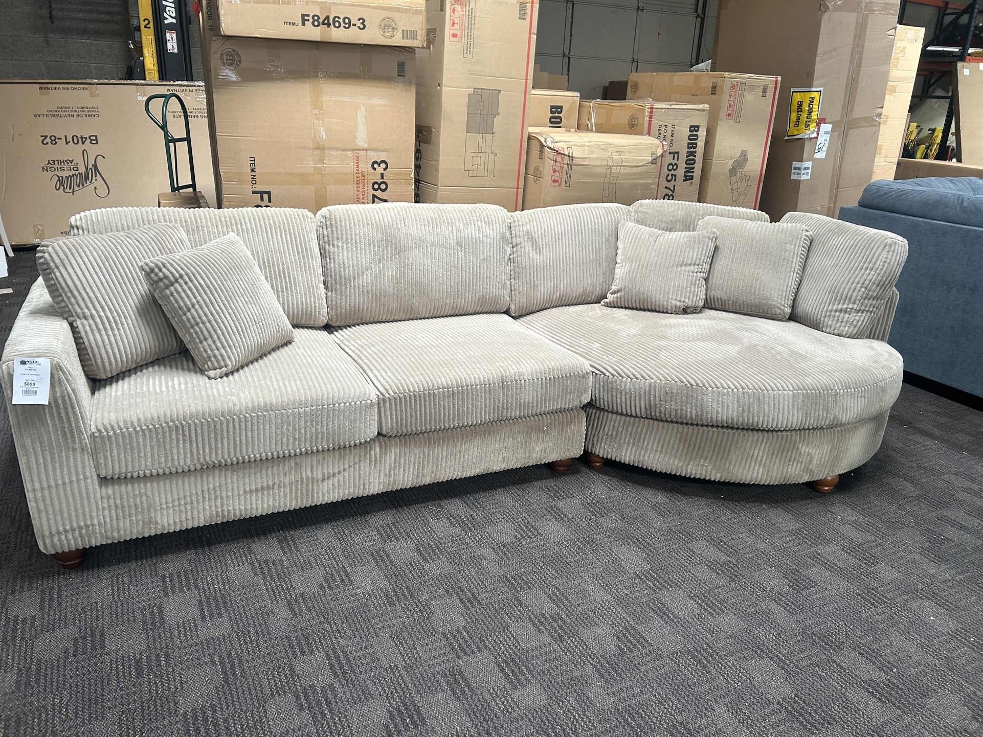 Round Chaise Tan Sectional