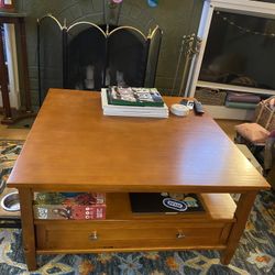 Large Wood Shaker Square Coffee Table