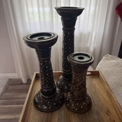 Three Candle Stands/ Holders/ Risers