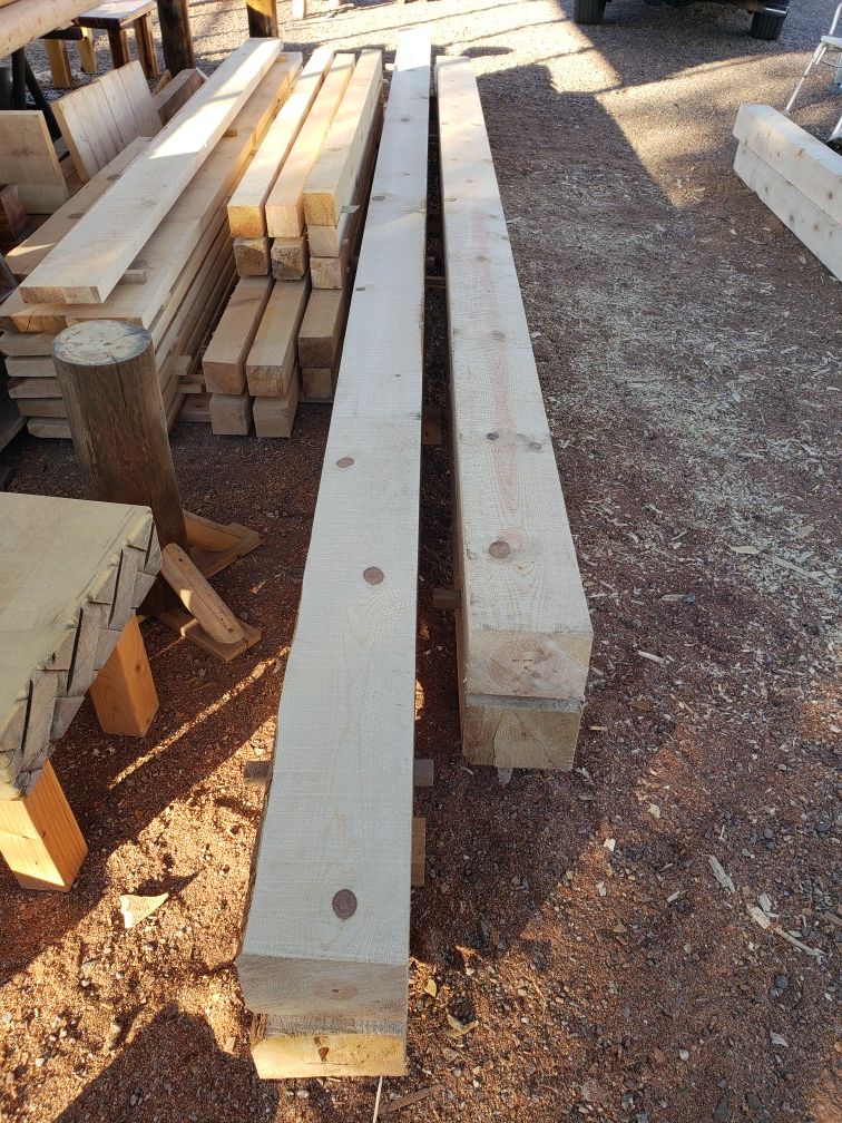 6x8x16 & 6x8x20 Rough Cut, Full Size, Pine Beams