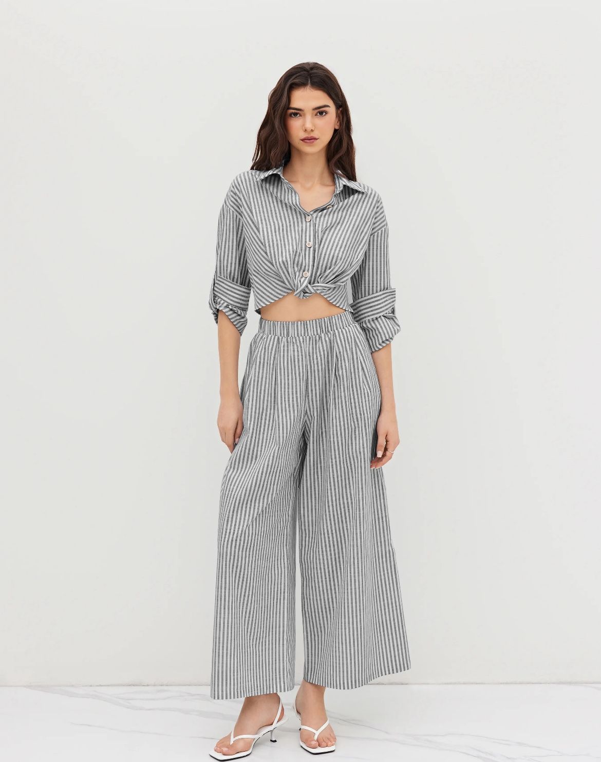 Cider - Striped Cotton-blend Jumpsuit