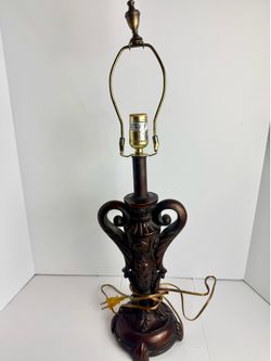Antique Brown Table Lamp Base Sculpted Designer Resin Decorative Lighting