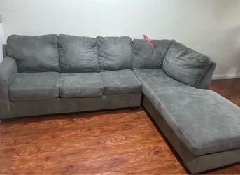 Gray Microfiber Sectional Sofa
